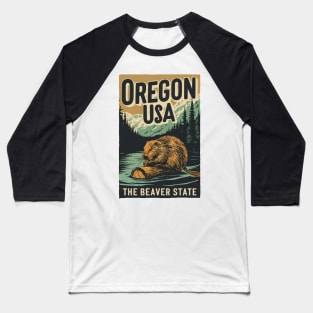 Vintage Retro Oregon USA Beaver Baseball T-Shirt